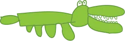 A cute, hand-drawn alligator